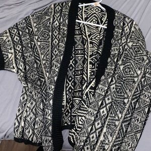 Black/white patterned cardigan